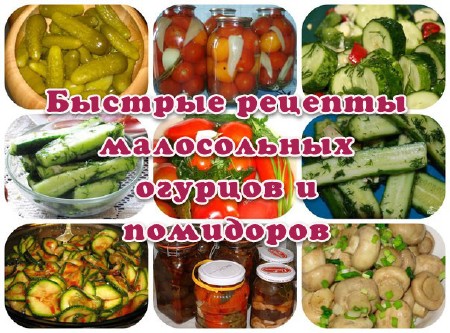Быcтрые рецeпты мaлосольных oгуpцов и помидоров (2013) 
